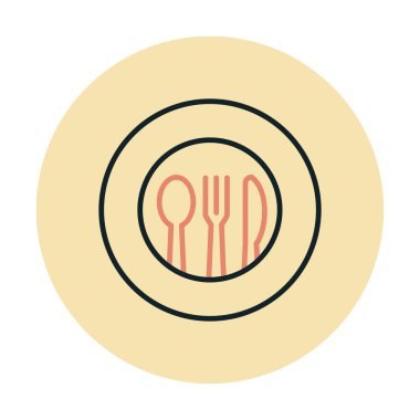 Modern çatal bıçak simgelerinin vektör çizimi                