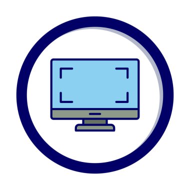 bilgisayar izleme simgesi, vektör illüstrasyonu basit tasarım