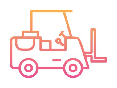 Forklift ikon vektörü. İnce çizgi işareti. izole edilmiş sınır sembolü çizimi