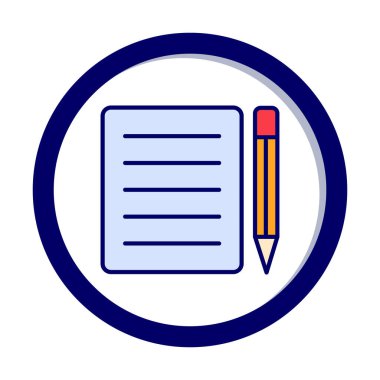 Basit Not Defteri simgesi, vektör illüstrasyonu