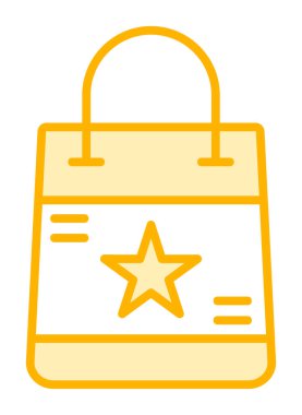 Alışveriş poşeti simgesi, vektör illüstrasyonu basit tasarım