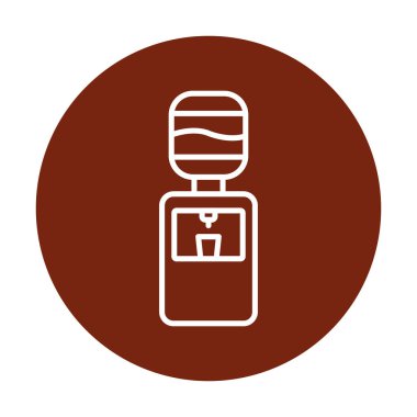 Basit Su Soğutucu simgesi, vektör illüstrasyonu