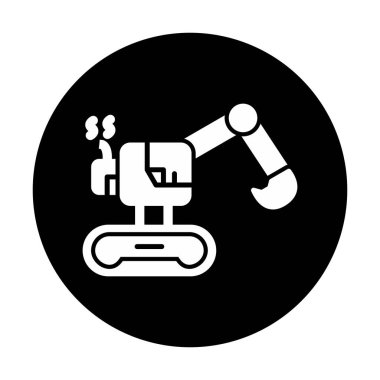 Kazı düz simgesi, vektör illüstrasyonu