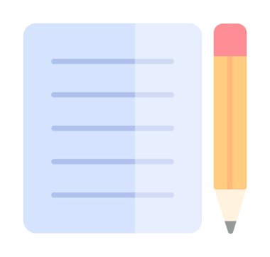 Basit Not Defteri simgesi, vektör illüstrasyonu