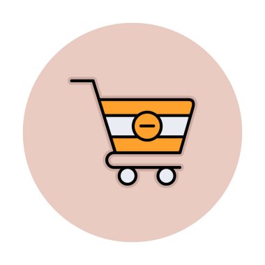 Cart simgesi vektör illüstrasyonunu sil