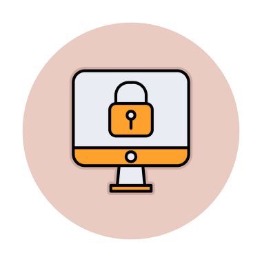 Beyaz arkaplanda asma kilit vektör çizimi