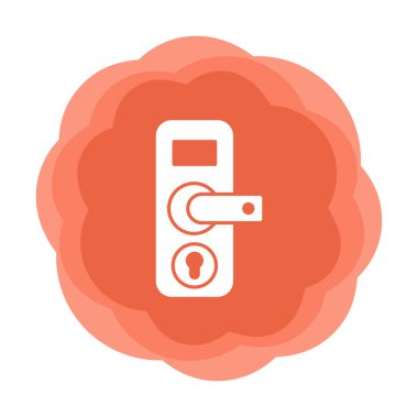 Kapı kolu ve anahtar deliği simgesi, vektör illüstrasyonu 