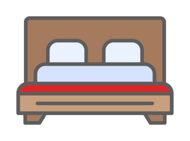 yastıklı yatak vektör simgesi modern basit tasarım