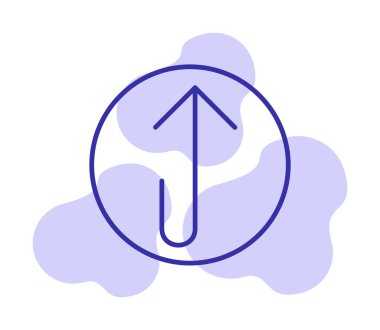 Yukarı ok simgesi, vektör illüstrasyonu, arayüz için düz tasarım 