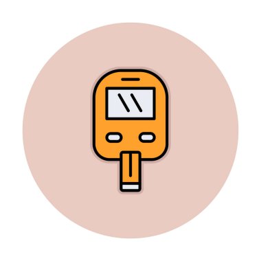 Glucometer simgesi, vektör illüstrasyonu basit tasarım