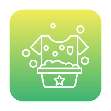 Çamaşır yıkama simgesi, vektör illüstrasyonu