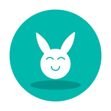 Şirin gülümseyen tavşan ikonu, vektör çizimi 