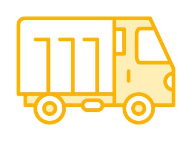 Web ve mobil uygulama tasarımınız için kamyon simgesi vektörü, kargo kamyonu logosu konsepti