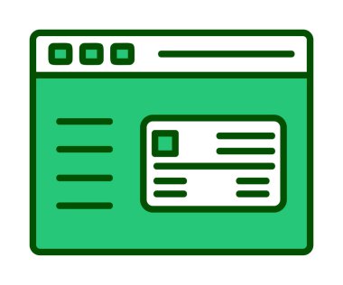 Basit Web Ödeme simgesi, vektör illüstrasyonu