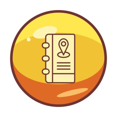 Soyut arkaplan vektöründe adres defteri simgesi izole edildi