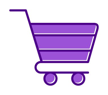 Alışveriş arabası simgesi, vektör çizimi basit tasarım