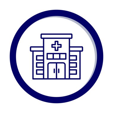 Hastane binası düz biçim simge tasarımı ögesi