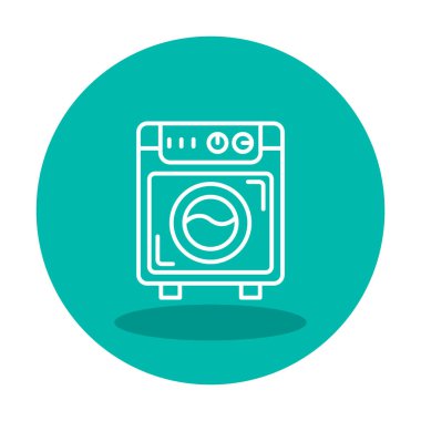 çamaşır makinesi simgesi. Kıyafetler için çamaşır makinesi vektör simgesi çizimi.                                        