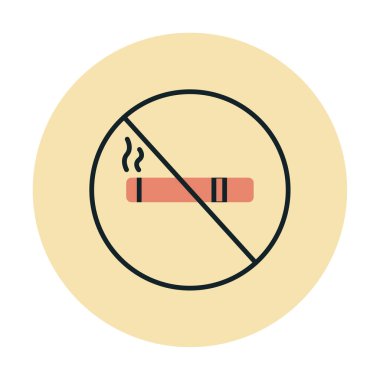 Beyaz arkaplanda sigara içme vektörü illüstrasyonu yok