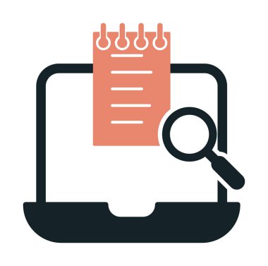 Laptop Çalışma Araması Basit satır, özet vektör ögeleri