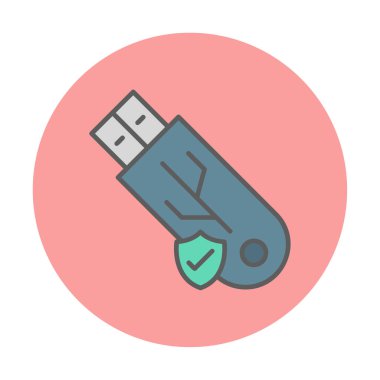 usb güvenli web için basit simge.