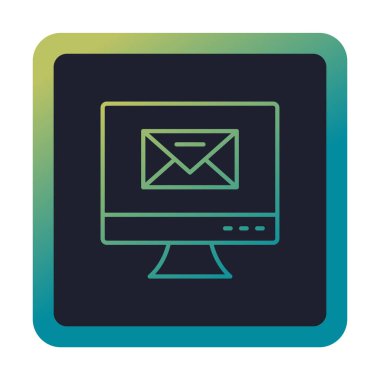 Basit e- posta simgesi, vektör illüstrasyonu