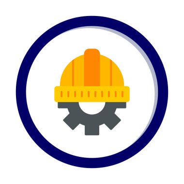 Cogwheel ikon vektör illüstrasyon tasarımlı kask               