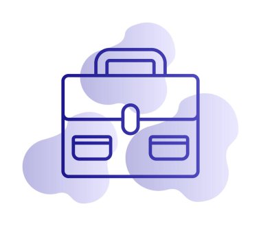 Evrak çantası vektör düz simgesi. İş durumu simgesi, bavul emojisi, vektör illüstrasyonu