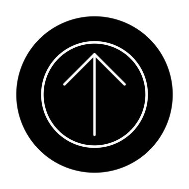 Yukarı ok simgesi, vektör illüstrasyonu, arayüz için düz tasarım 