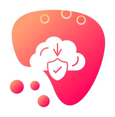 Basit Bulut İndirme simgesi, vektör illüstrasyonu