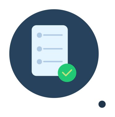 Simge vektör illüstrasyonunu onayla, kontrol listesi 