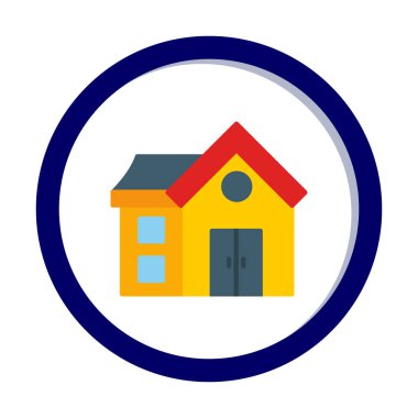 Eve. Web simgesi basit illüstrasyon