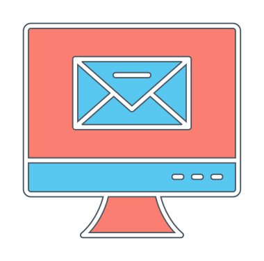 Basit e- posta simgesi, vektör illüstrasyonu