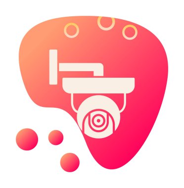 Basit bir CCTV kamera simgesi, vektör illüstrasyonu