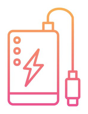 Power Bank web simgesi beyaz arkaplanda izole edildi