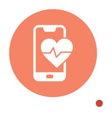 Akıllı telefon ekranında kalp atış hızı sembolü, satır biçimi simgesi, vektör tasarımı 