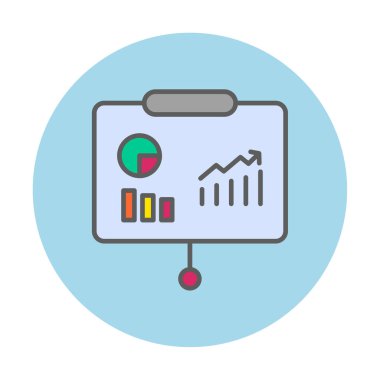 Beyaz arkaplan üzerinde sunum vektörü illüstrasyonunu çalıştır