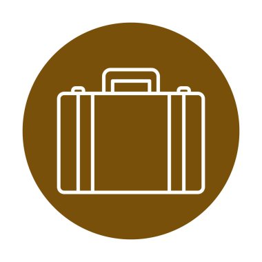 Evrak çantası vektör düz simgesi. İş durumu simgesi, bavul emojisi, vektör illüstrasyonu