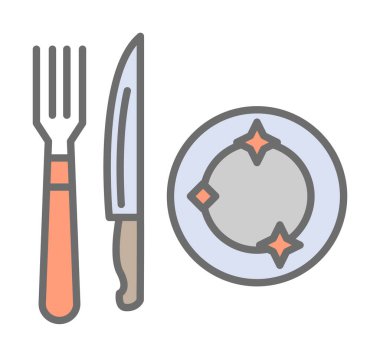 Çatal bıçak ağı simgesi, vektör illüstrasyonu