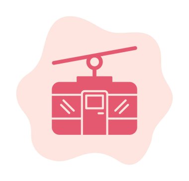 Basit Kablo Araba simgesi, vektör illüstrasyonu