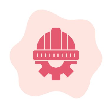 Cogwheel ikon vektör illüstrasyon tasarımlı kask               