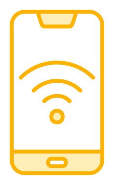 Akıllı telefondaki wifi imzası, basit simge vektör illüstrasyonu