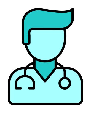 Erkek doktor simgesi, vektör illüstrasyon tasarımı