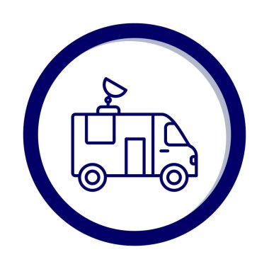 News Van düz vektör simgesi