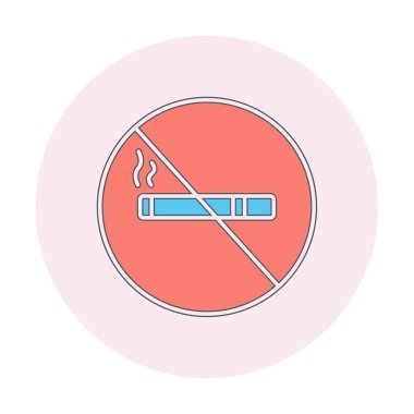 Beyaz arkaplanda sigara içme vektörü illüstrasyonu yok