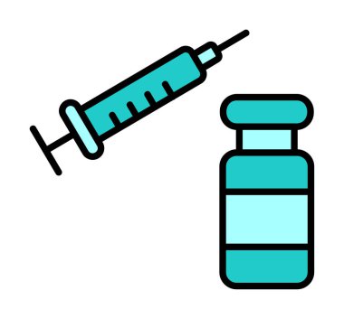 Şırınga web simgesi, vektör çizim 