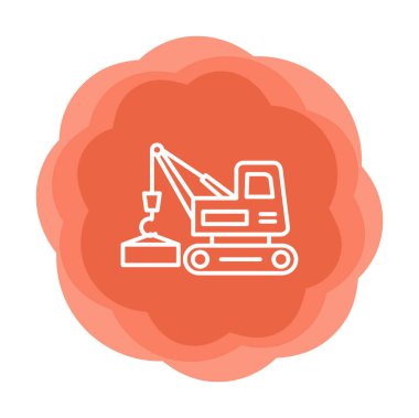 Yapı vinç simgesi, vektör illüstrasyon tasarımı