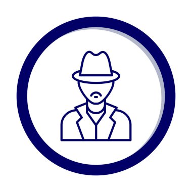 Dedektif ikon vektör illüstrasyonu