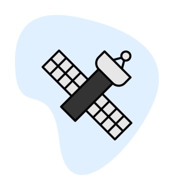 Uydu Simgesi, vektör illüstrasyonu