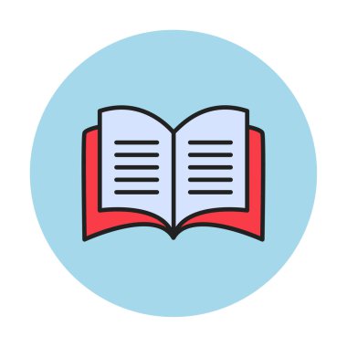 Basit Açık Kitap simgesi, vektör illüstrasyonu